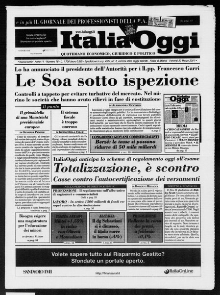 Italia oggi : quotidiano di economia finanza e politica